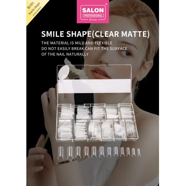 A101 Natural Color Full Cover False Nails Tips for Professional French Manicure Style