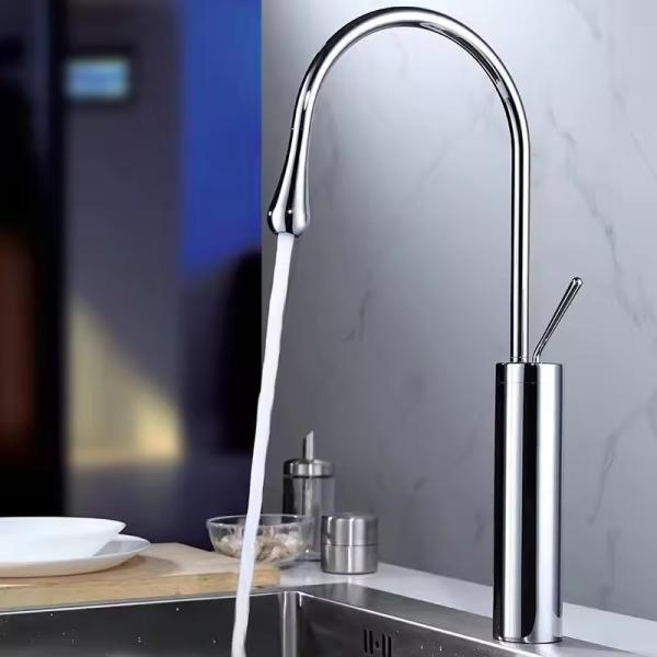 Luxury Single Handle Bathroom Faucet Mixer by Lizhen Hwa Design for Modern Wash Basin