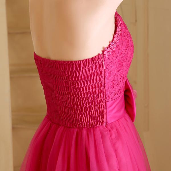 New Short Halter Champagne Purple Bridesmaid Dress Bride Strapless Lace Rose Dress