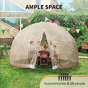 Luxury Large Glamping Tent Outdoor Geodesic Dome Tent Event Dome Outdoor With Shower Toilet, Canopy Gazebos Screen