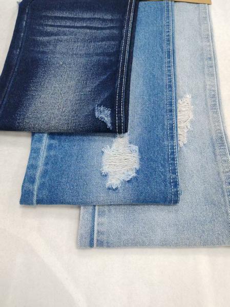 Tissu denim INDIGO FONCÉ 80% coton super doux, sergé JSD3328 pour jeans de copines