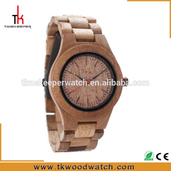Made from wood Japan movement Wood caseback engraved wood watch