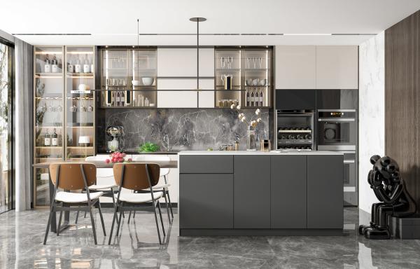 Mobiliário Moderno Madeira Completo Completo Set de Armários de Cozinha Personalizados