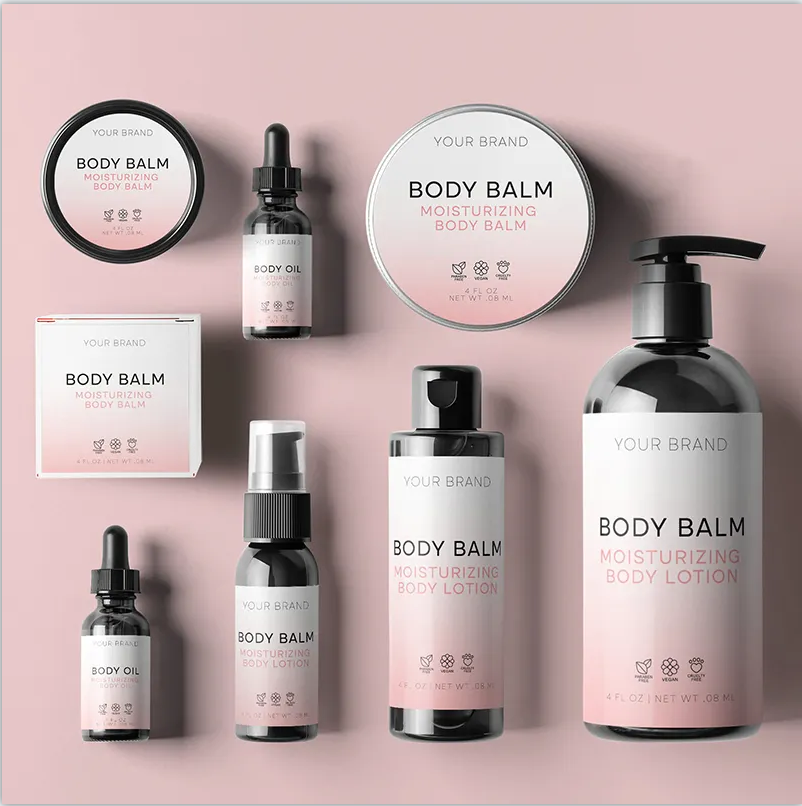 Customized Logo Printing Vinyl Waterproof Serum Label Essential Oil Cosmetics Set Bottles Labels Stickers for Skincare Products