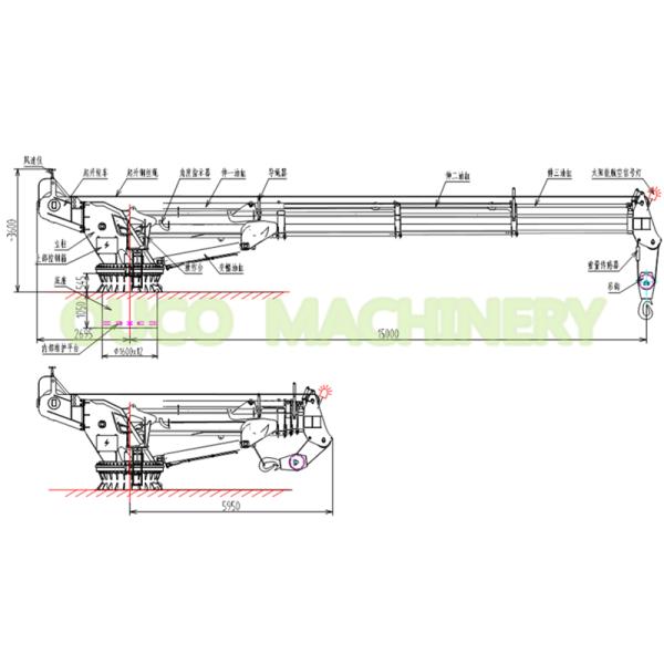 Remote Control Electric Hydraulic Crane 8T 15M Compact Design Small Footprint