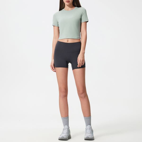 Women's Short Sleeve Crop Top Buttery Soft Stretch Breathable Quick Dry for Yoga
