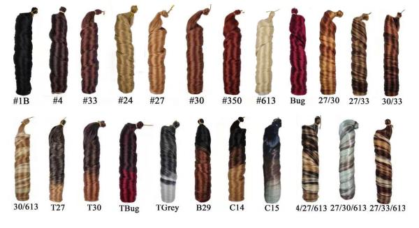 French Curles Crochet Braid Synthetic Hair 100g With Solid Color And Ombre Color