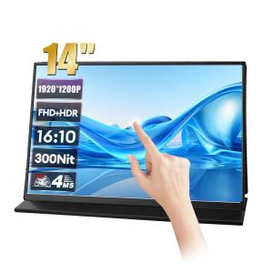 14インチ ポータブル 1920*1200P LCDタッチスクリーンモニター USB パソコンPC PS4 PS5に対応