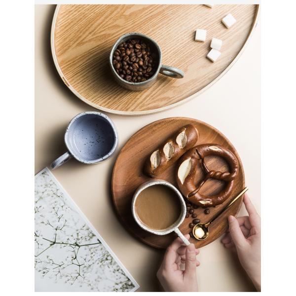 Керамическая нордическая кружка кофе ручки кольца 300ML запятнала краткую кружку молока завтрака чашки чая молока картины новизны