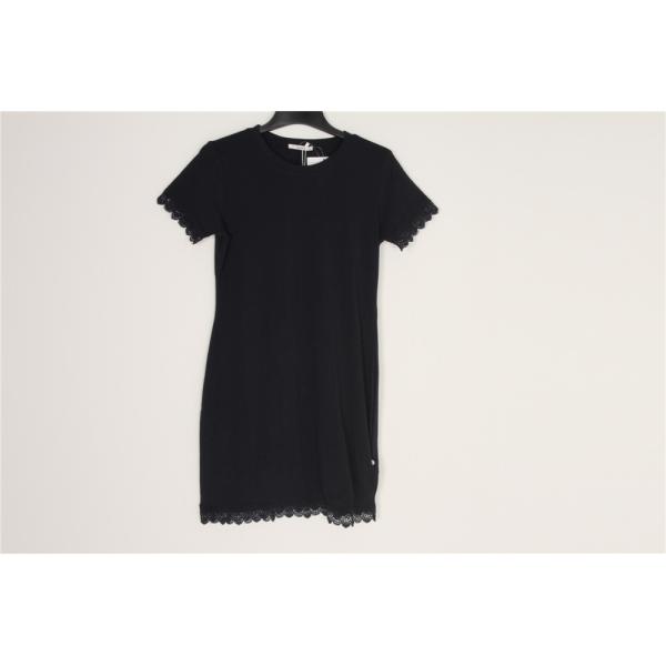 Stockpapa Navy Ladies Dress Clothing Navy Short Sleeve Dress With Lace Motifs