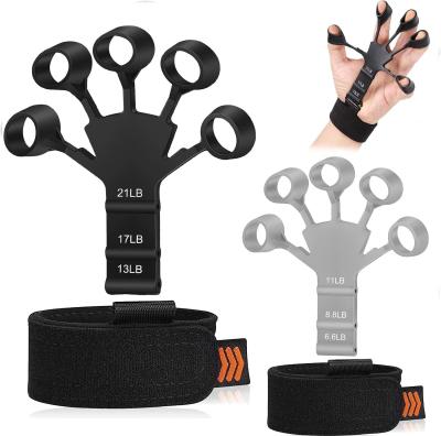 Grip Strength Trainer Finger Hand Strengthener 8 Resistant Level Exerciser Adjustable Hand for Therapy Relieve Pain
