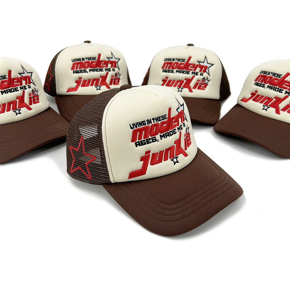Custom Embroidery Trucker Hats With Screen Printing logo Plain Foam