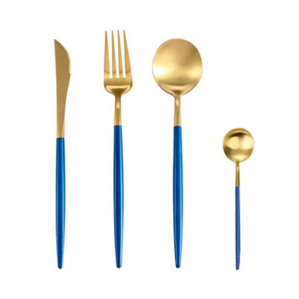 Flatware кухни 4 частей SGS устанавливает ложку 18/8 и вилку нержавеющей стали покрытые золотом