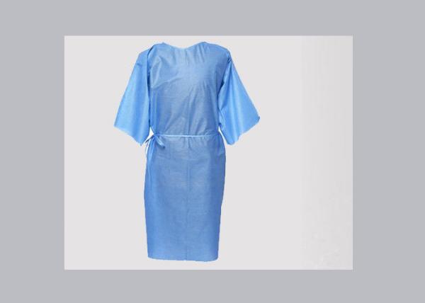 Vestidos azuis não tóxicos do isolamento, resistente fluido das combinações plásticas descartáveis