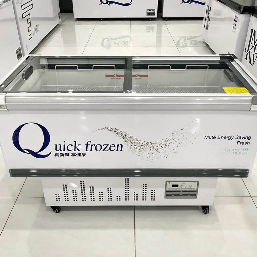 Direct Cooling Glass Top Commercial Freezer Glass Door Top Glass Freezer