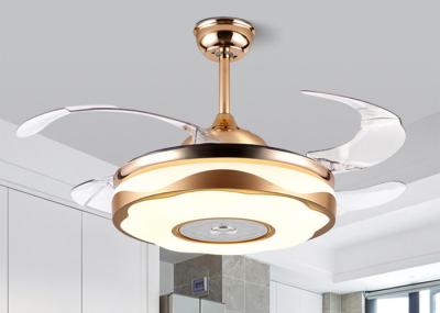 4 Blades Bladeless Remote Control Ceiling Fan Light 48W 72W