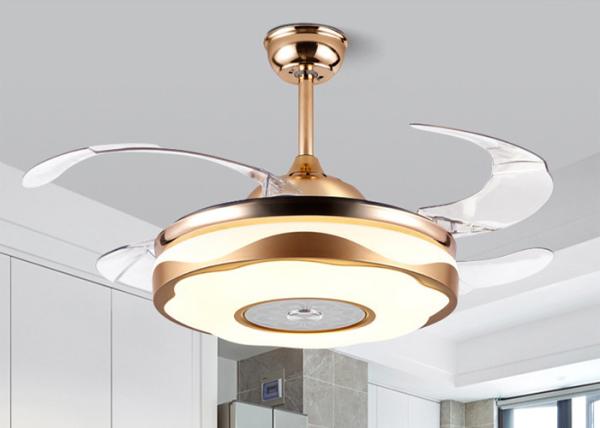 4 Blades Bladeless Remote Control Ceiling Fan Light 48W 72W