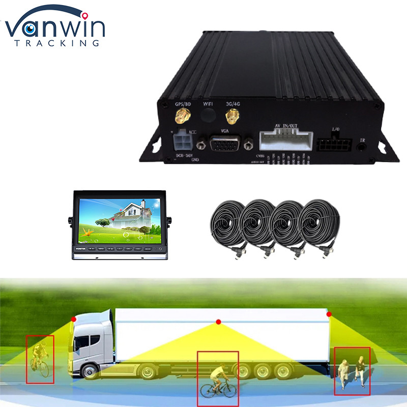 GPS 1080P HD 4CH Мобильный видеорегистратор SD-карта Samrt WIFI Автобусный цифровой видеорегистратор