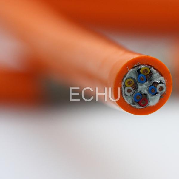 ROHS PUR wear resistant with overall copper screen robot cable EKM70973 for high bending, twist or other applications