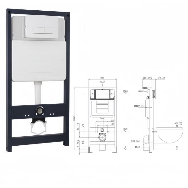 Modern Auto Open Electronic Toilet with Hidden Water Tank and Intelligent Technology