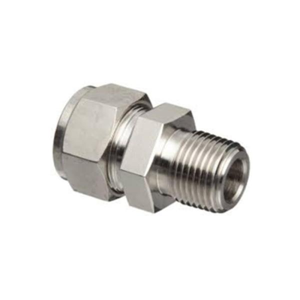 Fractional Tube Compression Tube Fittings 1 / 8 To 1 / 2 Inch Straight Male Connector
