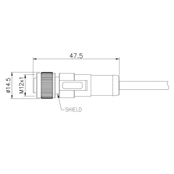 IP67 Female M12 5p A Coding Waterproof Connector Male Anti Vibration M12 Cable Connector