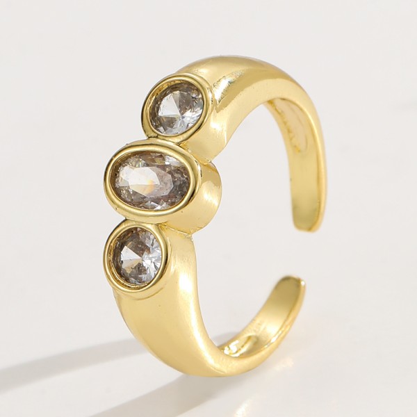 Clear Emerald CZ 14K Gold Plated Adjustable Dubai Gold Star Finger Rings Jewelry Designs for Women Gift