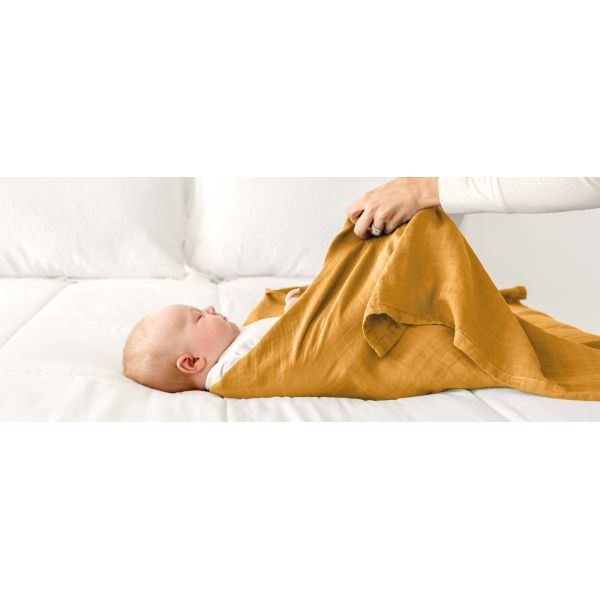 4-Pack Organic Muslin Swaddle Blankets for Newborns, Soft & Breathable Receiving Baby Blankets