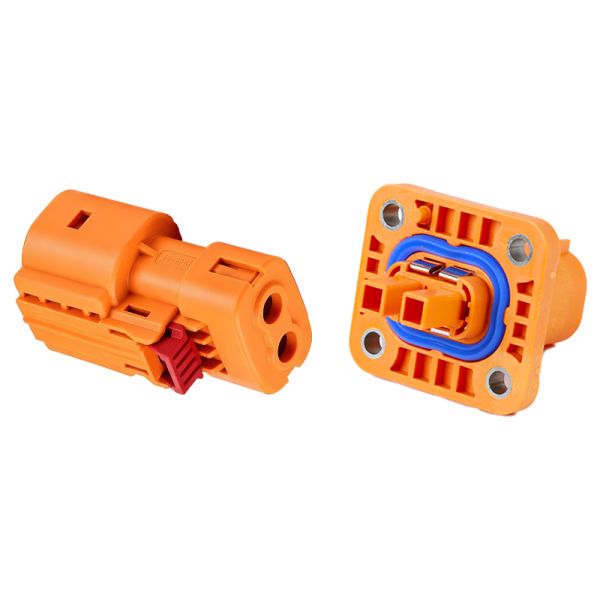 2 Core HV Small Current Straight Plug Waterproof Connector for EV/NEV