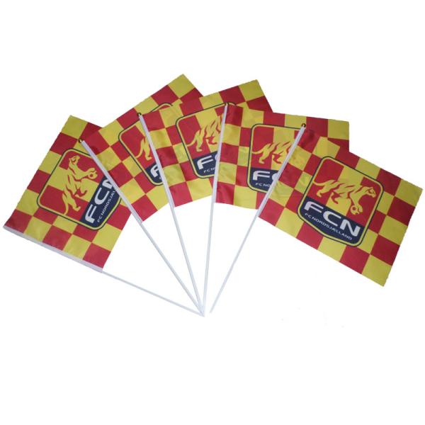 14x21cm Hand Held Flags Customized With Pointed Plastic Wood Pole