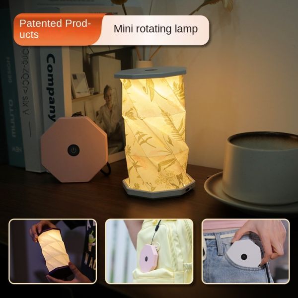 Round LED Book Rotating Paper Lamp Nightlight Floor Standing ODM
