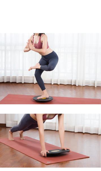 BSCI Factory Custom Logo 36cm Fitness Plastic Wobble Trainer Balance Board for Body Exercise