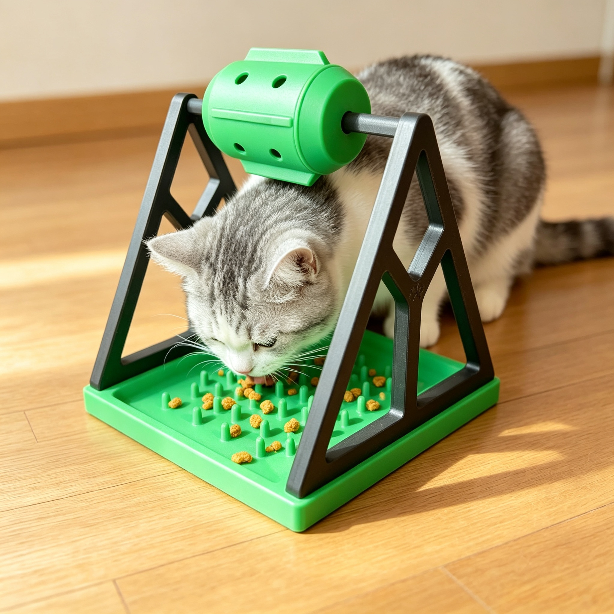 Cat Treat 3D Printed Pet Accessories Rotating Wheel Slow Feeder Puzzle Enrichment Toy