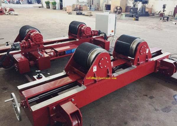 60Tons Lead Screw Adjustment Tank Turning Rolls Auotmatic Travelling Wide PU Wheel