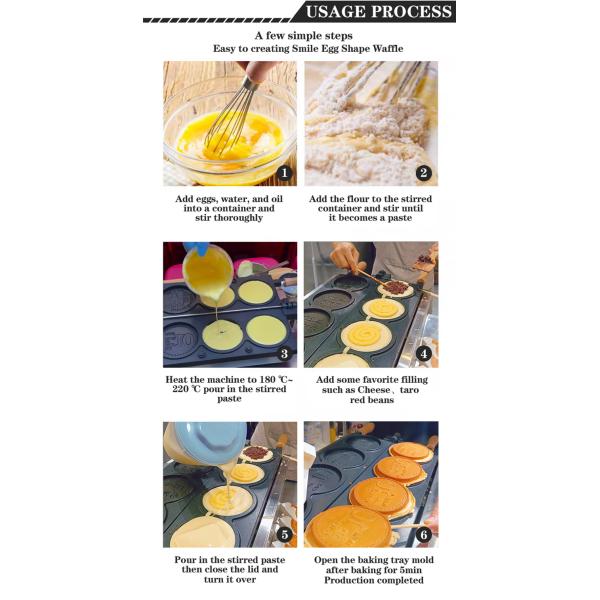 Магазин закусок Коммерческий гофрельщик Мини круглые гофрели Пекарня продуктов питания