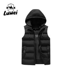 Homens sem mangas bolha encapuzada almofada aquecida utilidade colete de borracha Homens colete de capuz colete de chapéu Homens Gilet
