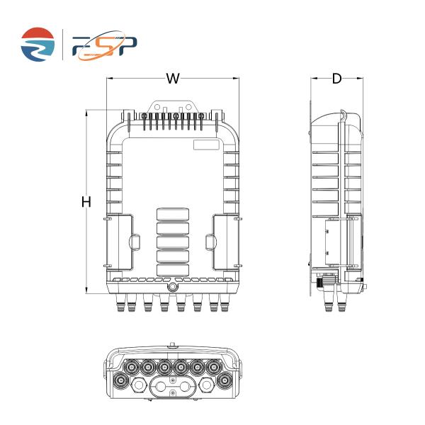 Caja de distribución de fibra óptica de 8 puertos montable en pared/polo para red FTTX IP65 al aire libre