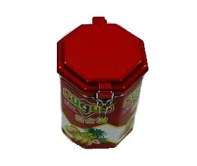 Hinged Lids Sealed Tin Cans , Small Tea Coffee Spice Food Storage Containers