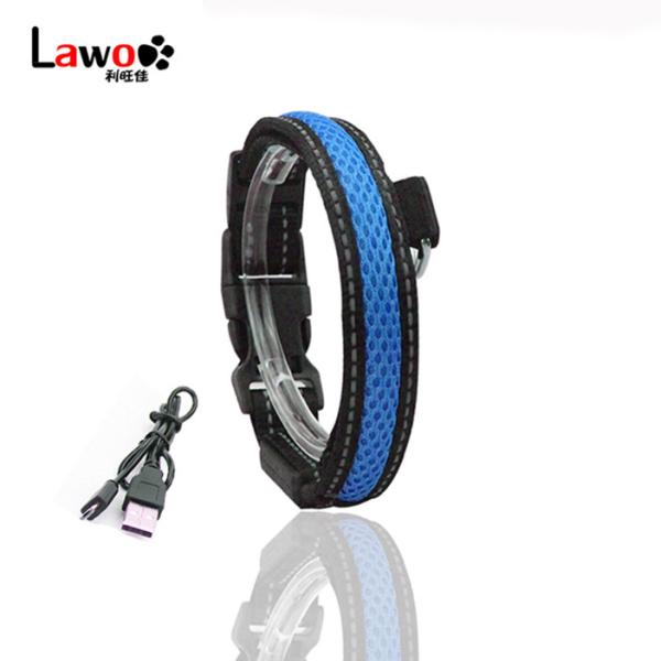 Rechargeable USB LED Dog Collar Pet Product Night Walking Glow Safety
