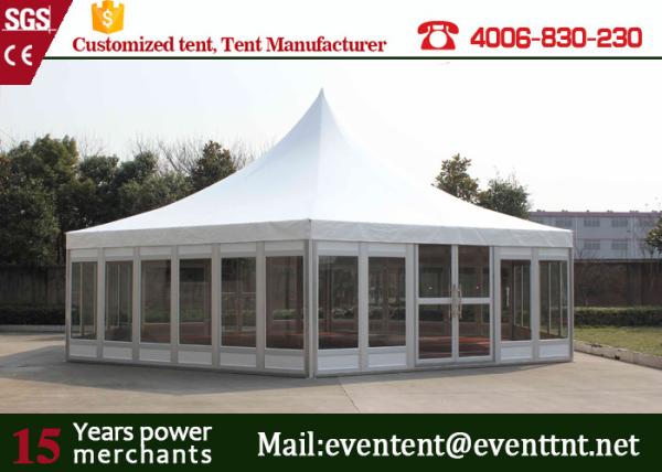 Wedding Solar Power Aluminum Pop Up Fire Retardant Tent With Glass Wall
