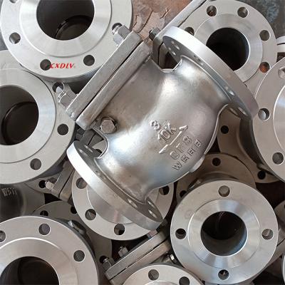 Válvula de retención oscilante DN80 de acero inoxidable con bridas JIS10K