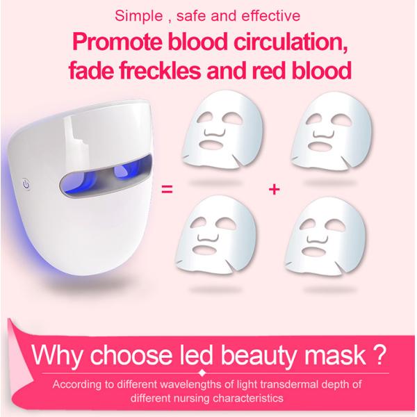 Infrared Facial Rejuvenation 3 Colors Led Facial Mask Red Light For Skincare