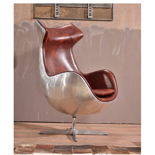 Nidea #8870 Retro Industrial Loft Style Adjustable Height Egg Office Chair with Metal Legs for Home Office and Living Room