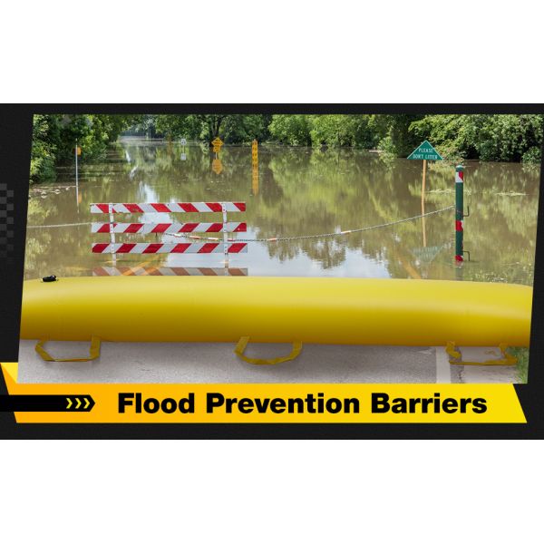 Flood Barriers For Home Reusable Flood Prevention Barriers Water Barrier For Flooding PVC Flood Bags Sandbag Alternative PVC Water Diversion Tubes With Fixed Handle (6 Ft X 20 In X 12 In)
