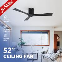 3 lames Ventilateur de plafond en bois noir avec commande à distance de moteur CC
