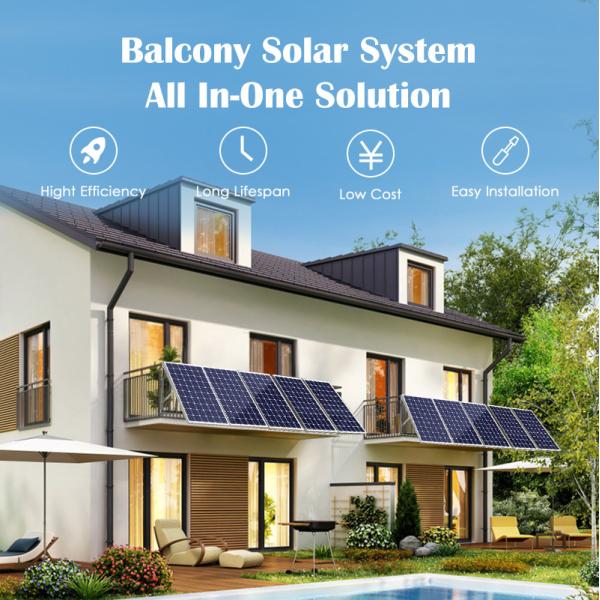 800W-610W Monocrystalline Silicon Balcony Solar System Easy Plug & Play Install Manufactured Solar Panel Kits for Home Use