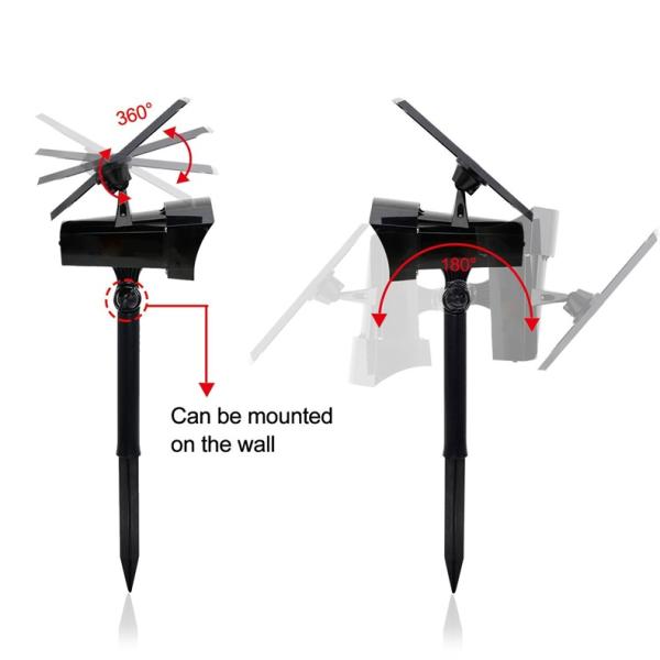 ABS Material 8leds 400 Lumens Solar Powered Spotlight Adjustable with 120° Beam Angle