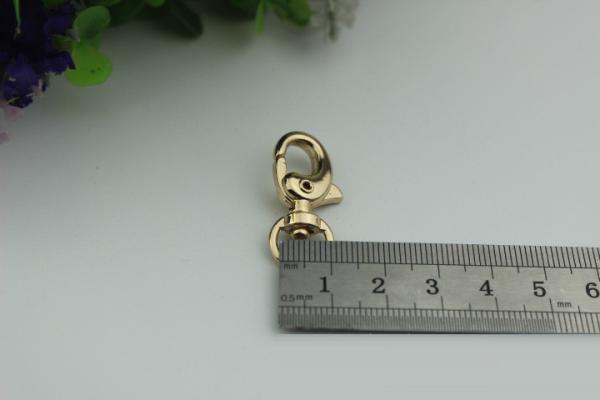 Round shape bottom zinc alloy light gold metal lobster claw snap hook for handbag