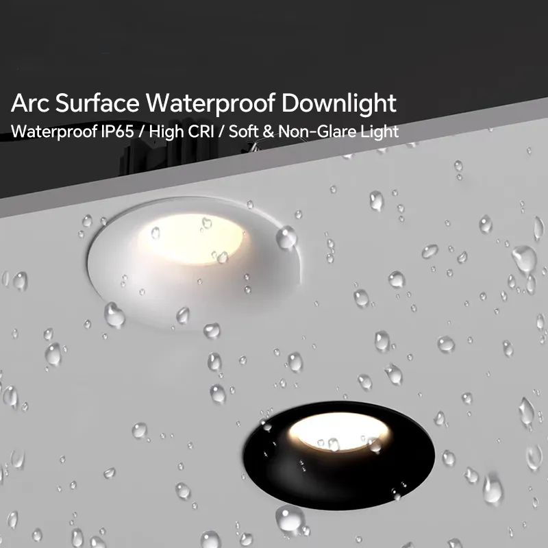 Factory IP65 LED Recessed Spot Downlight Light CRI90 Triac Dali Dimmable Matte White Black Silver Rose Gold Reflector LED Down Light 5-Year Warranty