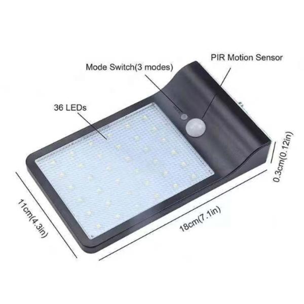 36pcs Corridor SMD2835 6500K Solar LED Street Lights